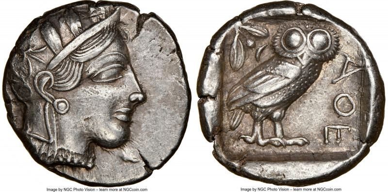 ATTICA. Athens. Ca. 440-404 BC. AR tetradrachm (25mm, 17.15 gm, 3h). NGC Choice ...