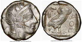 ATTICA. Athens. Ca. 440-404 BC. AR tetradrachm (25mm, 17.14 gm, 7h). NGC Choice VF 5/5 - 2/5, test cuts. Mid-mass coinage issue. Head of Athena right,...
