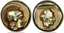 LESBOS. Mytilene. Ca. 412-378 BC. EL sixth-stater or hecte (10mm, 2.55 gm, 7h). NGC VF 4/5 - 3/5, brushed. Head of Athena right wearing crested Attic ...