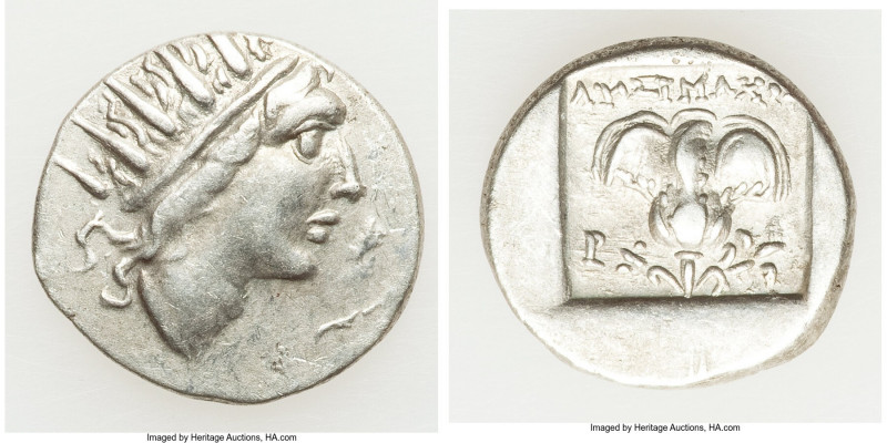 CARIAN ISLANDS. Rhodes. Ca. 88-84 BC. AR drachm (16mm, 2.47 gm, 11h). VF. Plinth...