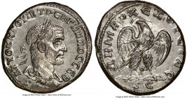 SYRIA. Antioch. Trebonianus Gallus (AD 251-253). BI tetradrachm (27mm, 5h). NGC Choice AU. 6th officina. AYTOK K Γ OYIB TPЄB ΓAΛΛOC CЄB, laureate, dra...