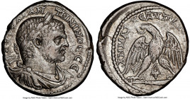PHOENICIA. Tyre. Caracalla (AD 198-217). BI tetradrachm (28mm, 14.85 gm, 6h). NGC XF 4/5 - 4/5. AD 213-217. ΑΥΤ ΚΑΙ ΑΝ-ΤWΝΙΝΟC CЄ, laureate, draped, a...