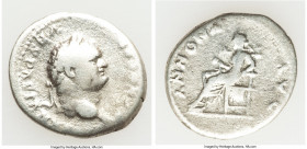 Titus, as Caesar (AD 79-81). AR denarius (19mm, 2.87 gm, 7h). Fine. Rome, AD 77-78. T CAESAR-VESPASIANVS, laureate head of Titus right / ANNONA-AVG, A...