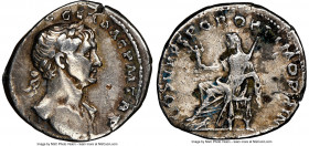 Trajan (AD 98-117). AR denarius (18mm, 7h). NGC Choice Fine, brushed. Rome, ca. AD 108-109. IMP TRAIANO AVG GER DAC P M TR P, laureate bust of Trajan ...
