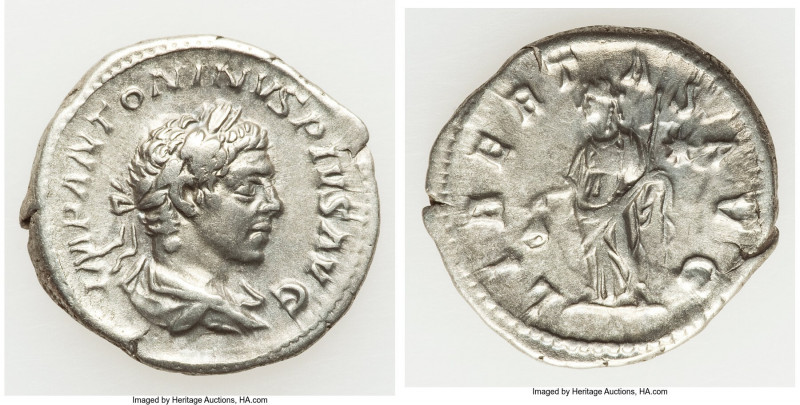 Elagabalus (AD 218-222). AR denarius (20mm, 3.38 gm, 6h). Choice VF. Rome. IMP A...