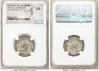 Postumus, Romano-Gallic Empire (AD 260-269). BI antoninianus (22mm, 1h). NGC AU. Lugdunum. IMP C POSTVMVS P F AVG, radiate, draped and cuirassed bust ...