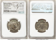 Maximian (AD 286-310). BI nummus or follis (28mm, 8.80 gm, 1h). NGC MS 4/5 - 5/5, Silvering. Lugdunum, 1st officina, ca. AD 301-303. IMP MAXIMIANVS AV...