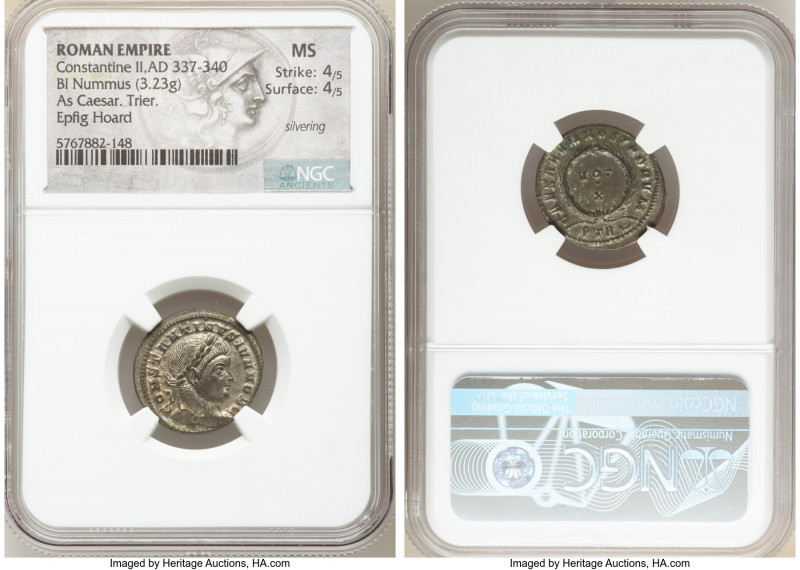 Constantine II, as Caesar (AD 337-340). AE3 or BI nummus (20mm, 3.23 gm, 6h). NG...