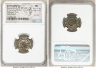 Constantine II, as Caesar (AD 337-340). AE3 or BI nummus (20mm, 3.23 gm, 6h). NGC MS 4/5 - 4/5, Silvering. Trier, 1st officina, AD 323-324. CONSTANTIN...