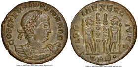Constantine II, as Caesar (AD 337-340). AE3 or BI nummus (17mm, 7h). NGC MS. Trier, 2nd officina, AD 322-323. CONSTANTINVS IVN NOB C, laureate, cuiras...