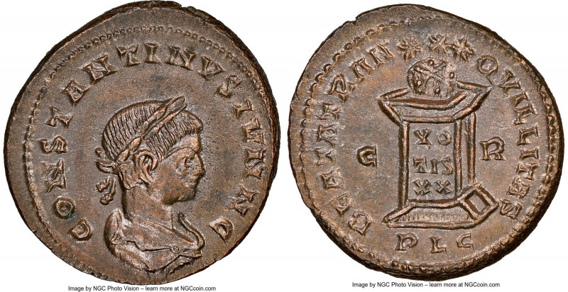 Constantine II, as Caesar (AD 337-340). AE3 or BI nummus (20mm, 1h). NGC MS. Lug...