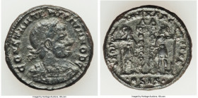 Constantius II, as Caesar (AD 337-361). AE3 or BI nummus (18mm, 3.30 gm, 12h). VF, smoothing. Siscia, 5th officina, AD 334-335. FL IVL CONSTANTIVS NOB...