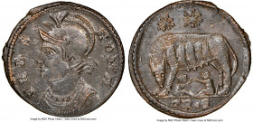 Constantinople Commemorative (ca. AD 330-340). AE3 or BI nummus (18mmm, 1h). NGC Choice AU. Trier, 2nd officina, AD 330-331, struck under Constantine ...