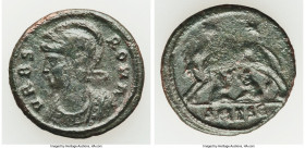 Constantinople Commemorative (ca. AD 330-340). AE3 or BI nummus (17mm, 2.67 gm, 12h). VF, tooled. Thessalonica, 5th officina, AD 336-337, struck under...