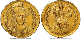 Arcadius, Eastern Roman Empire (AD 383-408). AV solidus (20mm, 4.47 gm, 5h). NGC AU 5/5 - 3/5. Constantinople, 8th officina, ca. AD 397-402. D N ARCAD...