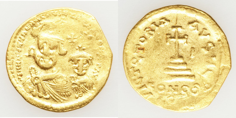 Heraclius (AD 610-641), and Heraclius Constantine. AV solidus (22mm, 4.33 gm, 6h...