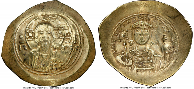 Michael VII Ducas (AD 1071-1078). AV/EL histamenon nomisma scyphate (29mm, 6h). ...