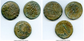 ANCIENT LOTS. Greek. Ptolemaic Egypt. Lot of three (3) AE issues. VG. Includes: AE issues (3), various rulers (67.48 gm, 37.02 gm, 36.67 gm). Total th...