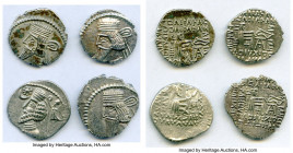 ANCIENT LOTS. Greek. Parthian Kingdom. Lot of four (4) AR drachms. VF-AU. Includes: Four AR drachms of various rulers and types. Total four (4) coins....