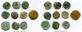 ANCIENT LOTS. Judaea. AD 1st century. Lot of ten (10) AE prutahs. Fine. Includes: Various issuers, dates and themes. Ten (10) coins in lot. SOLD AS IS...