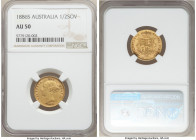 Victoria gold 1/2 Sovereign 1886-S AU50 NGC, Sydney mint, KM5.

HID09801242017

© 2020 Heritage Auctions | All Rights Reserved