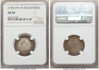 Charles III Real 1778/7 PTS-PR AU50 NGC, Potosi mint, KM52. Cadet gray centers with carbon periphery. 

HID09801242017

© 2020 Heritage Auctions |...