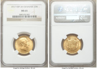 Christian X gold 20 Kroner 1917 (h)-VBP MS65 NGC, Copenhagen mint, KM817.1. Butter smooth surface and colored gem. 

HID09801242017

© 2020 Herita...
