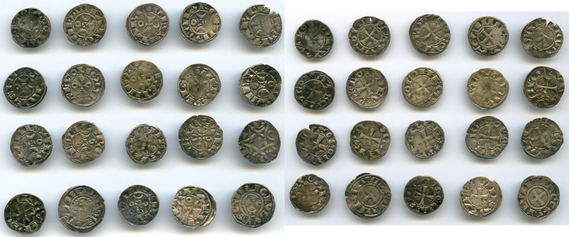 20-Piece Lot of Uncertified Assorted Deniers ND (12th-13th Century) VF, Includes...