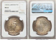 Edward VII Trade Dollar 1907-B MS61 NGC, Bombay mint, KM-T5. Cartwheel luster subdued by gold, orange and blue toning. 

HID09801242017

© 2020 He...