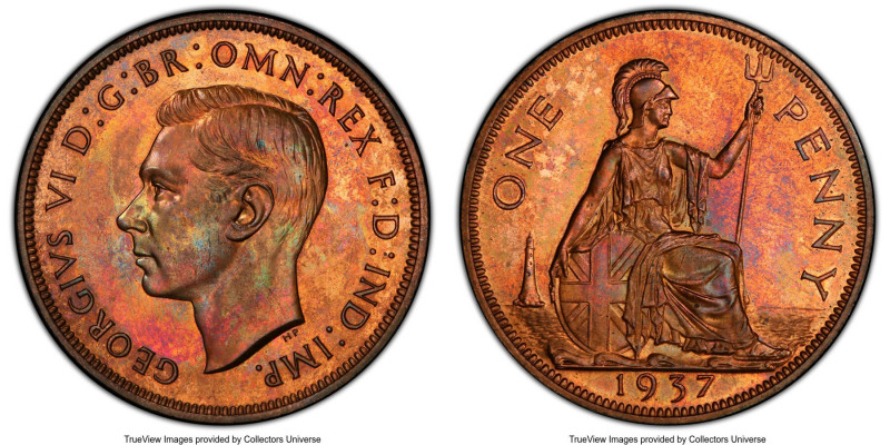 George VI Proof Penny 1937 PR65 Red and Brown PCGS, KM845, S-4114. 

HID098012...