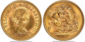 Elizabeth II gold Sovereign 1968 MS64 NGC, KM908. AGW 0.2355 oz. 

HID09801242017

© 2020 Heritage Auctions | All Rights Reserved