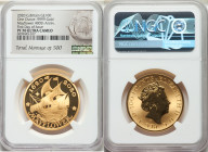 Elizabeth II gold Proof "Mayflower 400th Anniversary" 100 Pounds (1 oz) 2020 PR70 Ultra Cameo NGC, KM-Unl. Mintage: 500. First day of Issue. Mayflower...