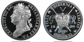 George IV Pair of Certified silver Proof INA Retro Fantasy Issue "Hibernia" Crowns 1820-Dated PR69 Deep Cameo PCGS, KM-X Unl., Sold as is, no returns....