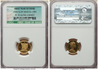 British Dependency. Elizabeth II gold Proof 1/10 Noble 1994-PM PR70 Ultra Cameo NGC, Pobjoy mint, KM-Unl. First year of Issue. Includes Certificate of...
