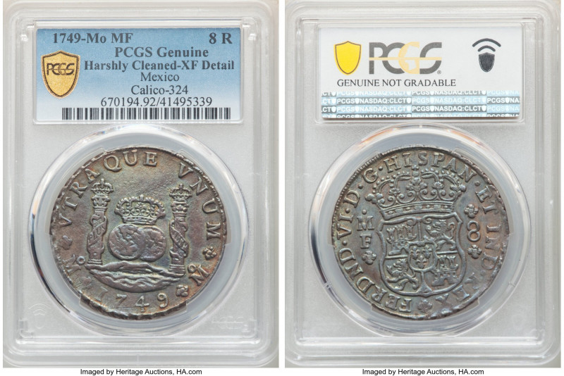 Ferdinand VI 8 Reales 1749 Mo-MF XF Details (Harshly Cleaned) PCGS, Mexico City ...