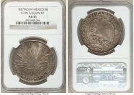 Republic 8 Reales 1827 Mo-JM AU55 NGC, Mexico City mint, KM377.10, DP-Mo06, Coin alignment. Teal, plum and argent toned. 

HID09801242017

© 2020 ...