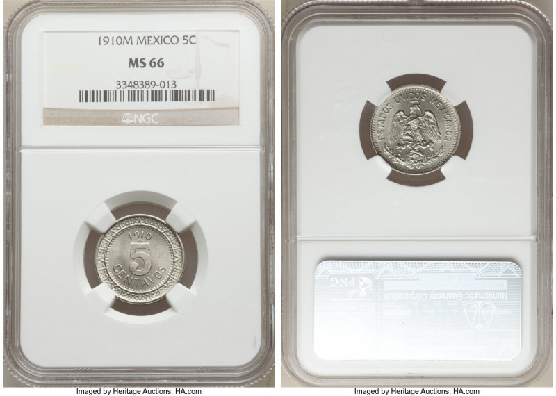 Estados Unidos 5 Centavos 1910 MS66 NGC, Mexico City mint, KM421.

HID09801242...