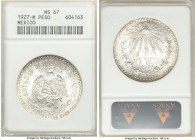 Estados Unidos Peso 1927-M MS67 ANACS, Mexico City mint, KM455. Imbued with generous luster on satin surface and light taupe toning. 

HID0980124201...