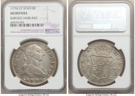 Charles III 8 Reales 1775 S-CF AU Details (Surface Hairlines) NGC, Seville mint, KM414.2.

HID09801242017

© 2020 Heritage Auctions | All Rights R...
