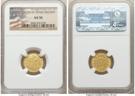 Charles III gold Escudo 1787 M-DV AU50 NGC, Madrid mint, KM416.2a. 

HID09801242017

© 2020 Heritage Auctions | All Rights Reserved