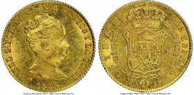 Isabel II gold "De Vellon" 80 Reales 1845 B-PS MS63 NGC, Barcelona mint, KM578.1. AGW 0.1904 oz. Shimmering luster. 

HID09801242017

© 2020 Herit...