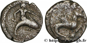 CALABRIA - TARAS
Type : Nomos, statère ou tridrachme 
Date : c. 500-480 AC. 
Mint name / Town : Tarente, Calabre 
Metal : silver 
Diameter : 19  mm
Or...