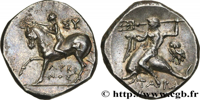 CALABRIA - TARAS
Type : Nomos, statère ou didrachme 
Date : c. 250 AC. 
Mint nam...
