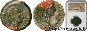 OCTAVIAN AND JULIUS CAESAR
Type : Sesterce 
Date : 38 AC. 
Mint name / Town : Rome ou Italie 
Metal : copper 
Diameter : 25,5  mm
Orientation dies : 6...