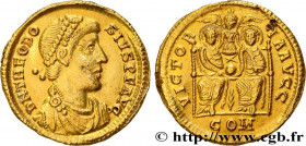 THEODOSIUS I
Type : Solidus 
Date : 389-391 
Mint name / Town : Italie du nord (Mediolanum) 
Metal : gold 
Diameter : 21  mm
Orientation dies : 5  h.
...
