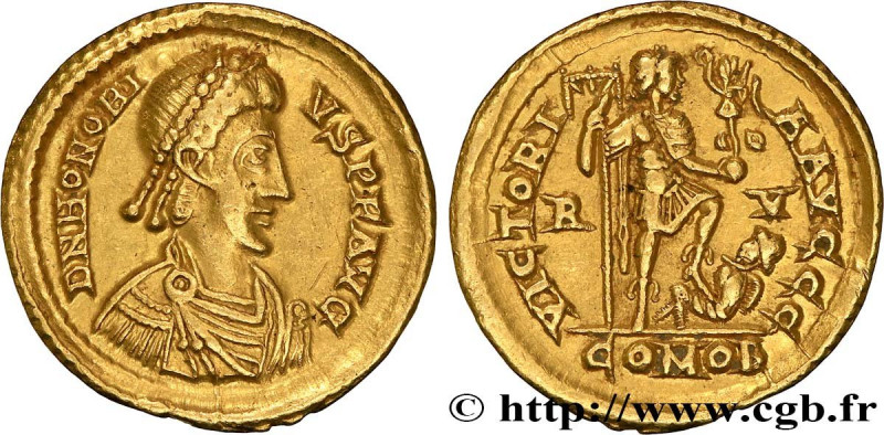 HONORIUS
Type : Solidus 
Date : 408-423 
Mint name / Town : Ravenne 
Metal : gol...