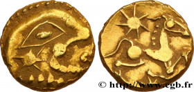 GALLIA BELGICA - BELLOVACI (Area of Beauvais)
Type : Quart de statère d'or à l'astre, cheval à droite 
Date : c. 80-50 AC. 
Mint name / Town : Beauvai...