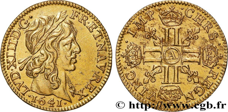 LOUIS XIII
Type : Demi-louis d'or à la mèche longue 
Date : 1641 
Mint name / To...