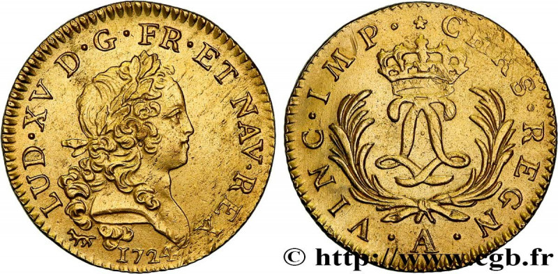 LOUIS XV THE BELOVED
Type : Louis mirliton, palmes longues 
Date : 1724 
Mint na...