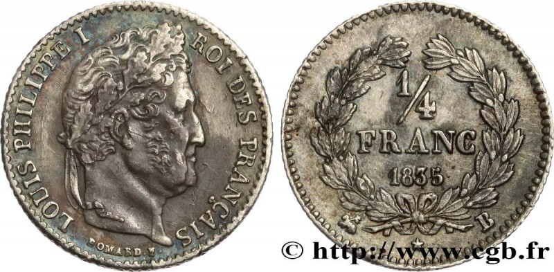 LOUIS-PHILIPPE I
Type : 1/4 franc Louis-Philippe 
Date : 1835 
Mint name / Town ...